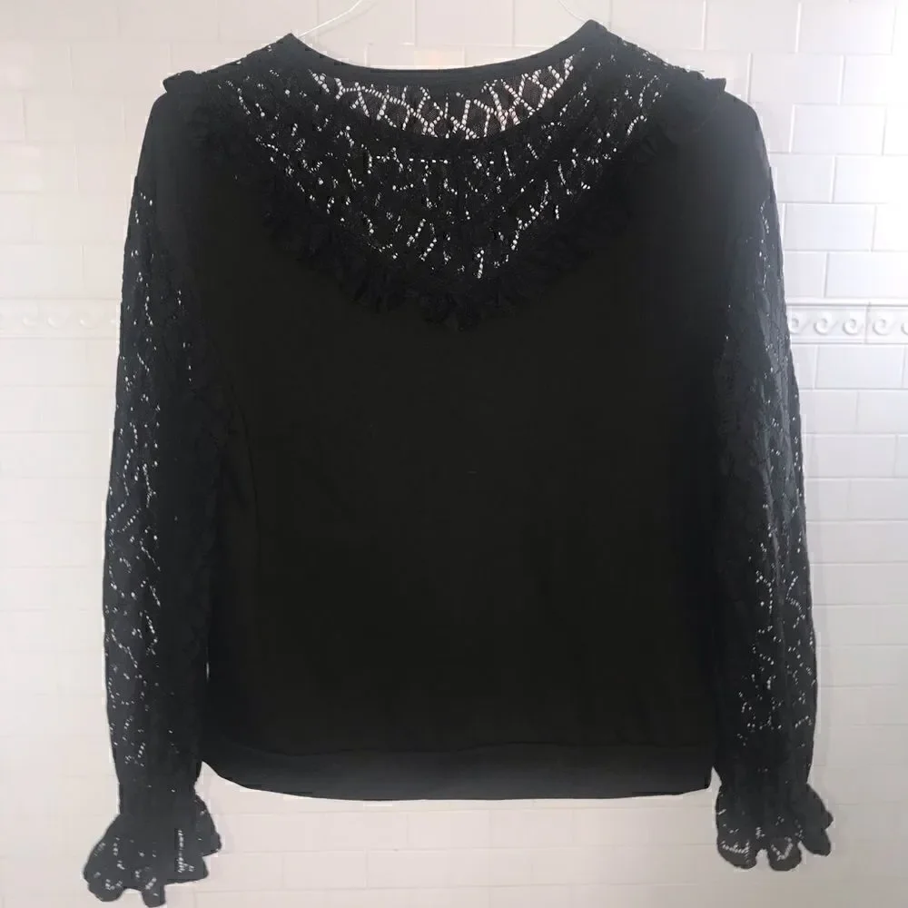 Anthropologie RO & DE lace black blouse